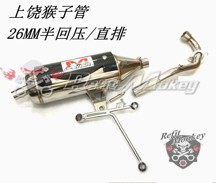 Tách ống xả dơi f lửa trên vỏ sợi carbon RSZ100 WISP 26MM áp suất ngược một nửa hàng thẳng không khỉ - Ống xả xe máy ống pô xe sirius