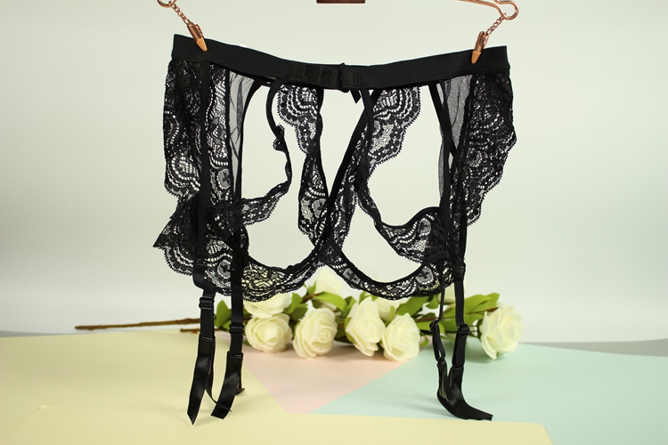 3 bên ngoài châu Âu và Hoa Kỳ ren đen garter kim loại gợi cảm dây nịt đùi