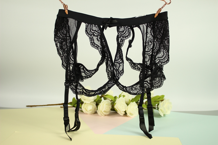 3 bên ngoài châu Âu và Hoa Kỳ ren đen garter kim loại gợi cảm dây nịt đùi