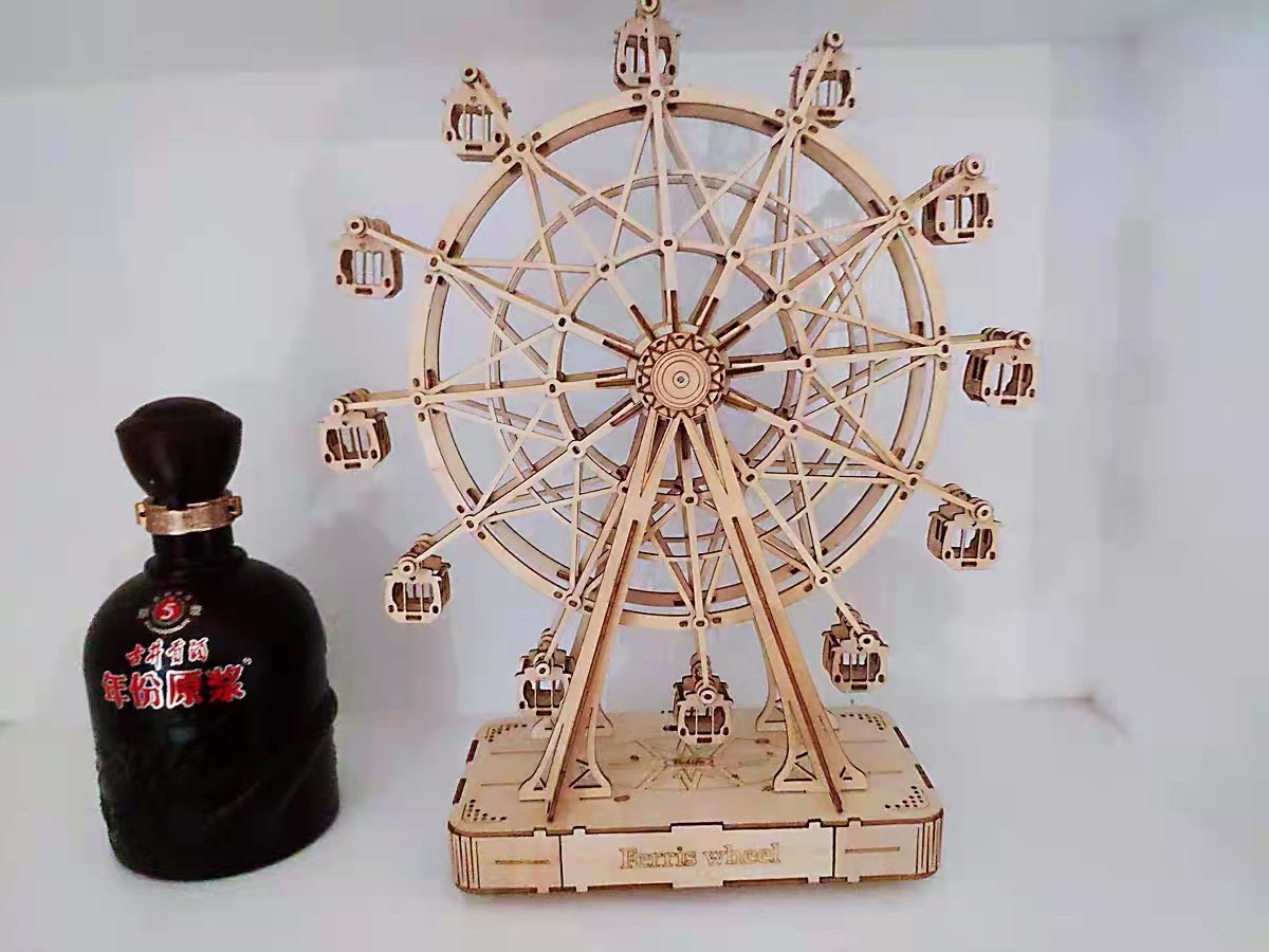 If morphology comes to wood digy assembly model Puzzle Eight Soundbox Music Box Toy Heart Move Skyscraper Gift-Taobao