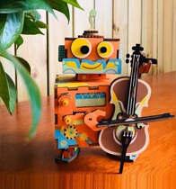 Ruo Ruo handmade diy music box creative robot music box cello summer assembly Model Male