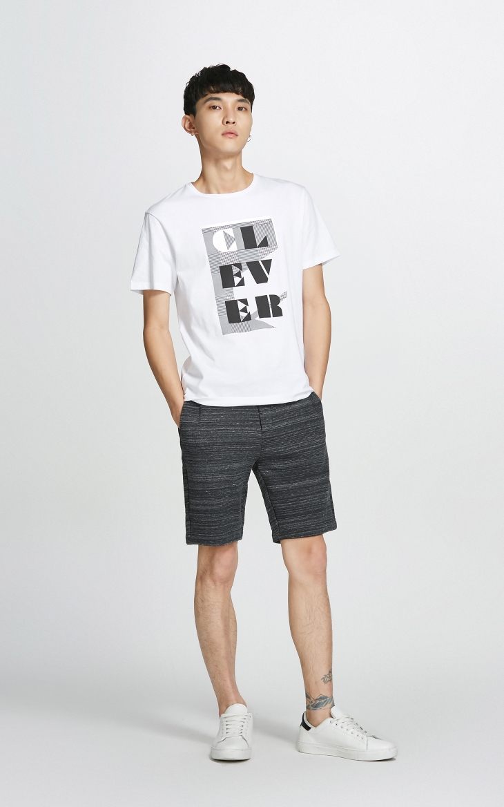 JackJones Jack Jones cotton thoáng khí mồ hôi thấm knit casual quần short thể thao 218215527