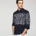 Kệ ||| Jack Jones kẻ sọc cổ áo cotton dài tay C-216405520 sơ mi trắng nam Áo