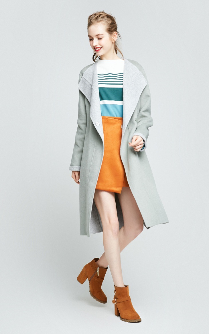 [Giá trị mùa thu và mùa đông] Áo choàng bằng vải len thắt lưng hai mặt của Vero Moda | 317327526 áo dạ nữ dáng dài cao cấp