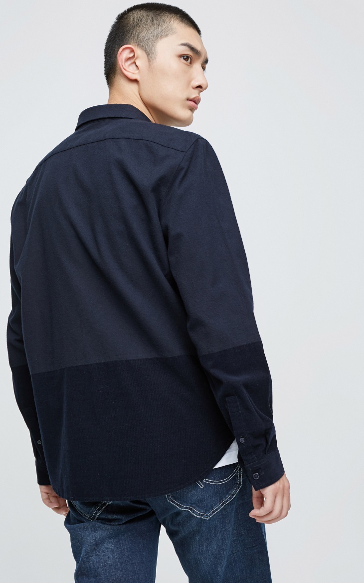 [Giá trị mùa thu và mùa đông] Quần áo sơ mi dài tay cotton vuông của JackJones áo khoác sơ mi nam