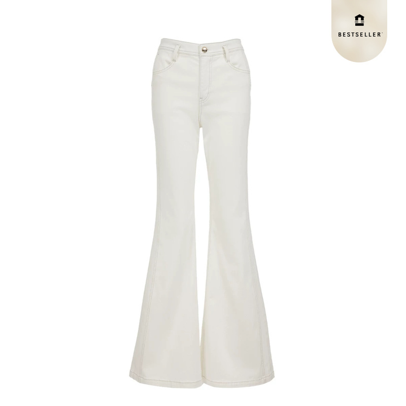 Ayaoshi Only2026 New Style Unique Color-Blocking Design Flared Pants Long Pants Jeans for Women Without Belt
