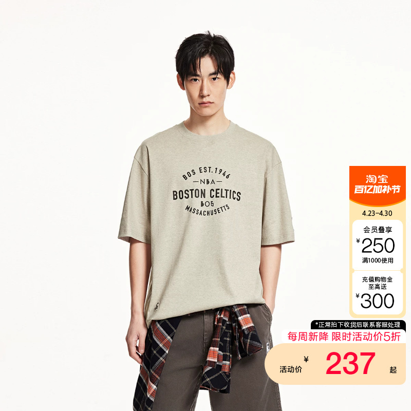 [New Release 50% off] Jack & Jones Men's Nba Collaboration Summer Boston Celtics 3D Cotton Short Sleeve T-Shirt