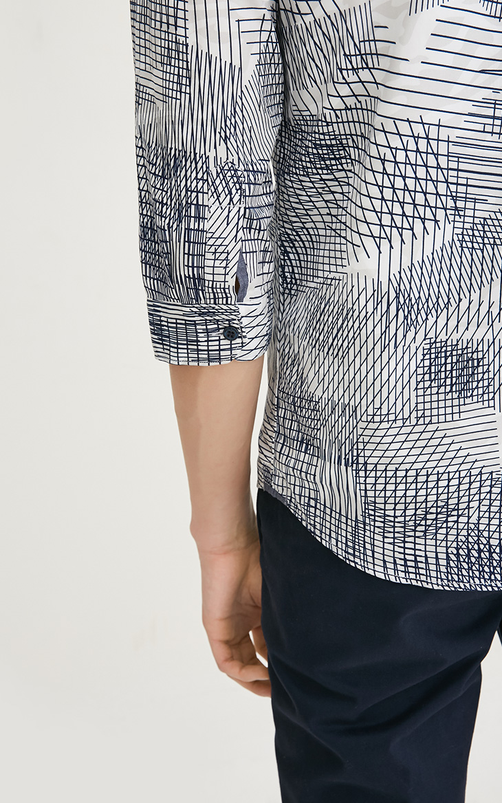[3 miễn phí 1] JackJones Jack Jones cotton cổ áo nhọn cắt tay áo S | 217131507 áo sơ mi unisex