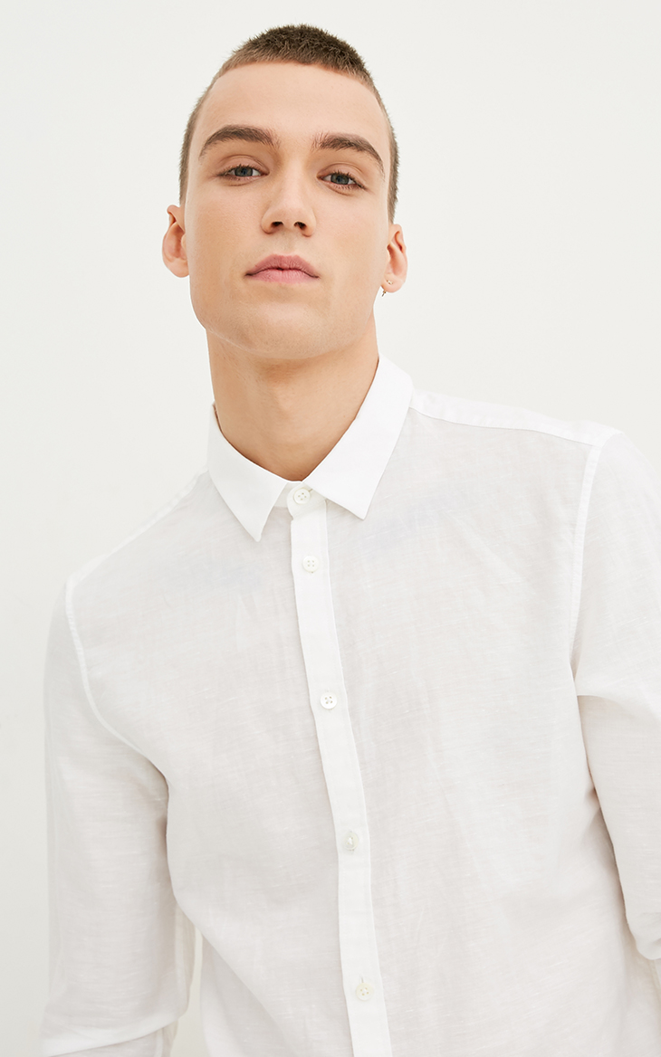 JackJones Jack Jones Áo sơ mi cộc tay màu đơn sắc E | 217231511 áo dài tay phồng
