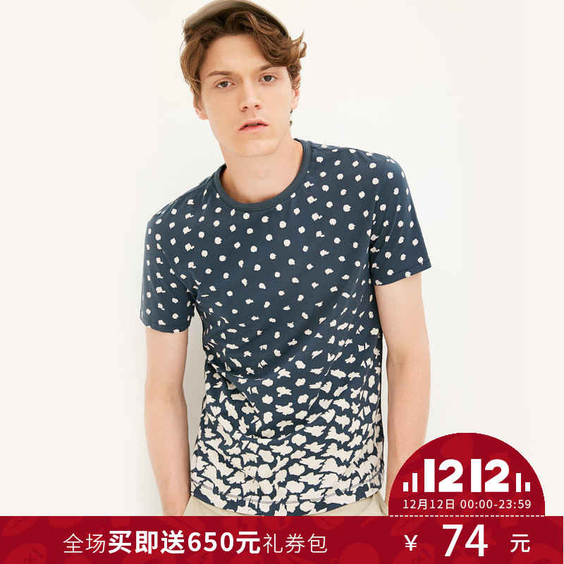 JackJones杰克琼斯休闲短袖印花圆领T恤O-216301508