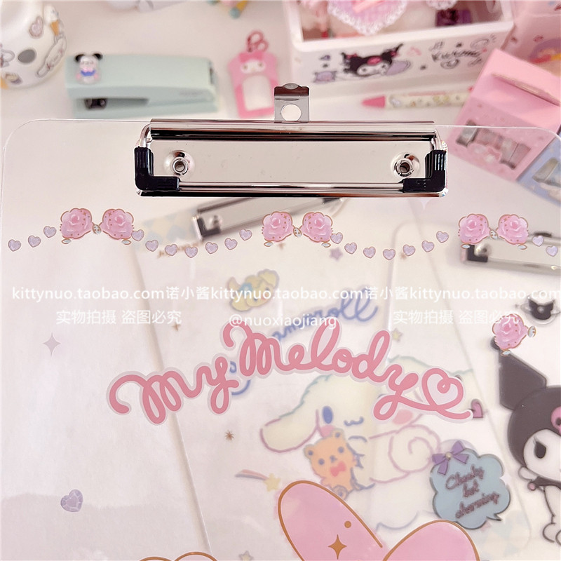 Папка для бумаг 透明亚克力库洛米玉桂狗美乐蒂学生a4资料试卷夹板文件写字大垫板