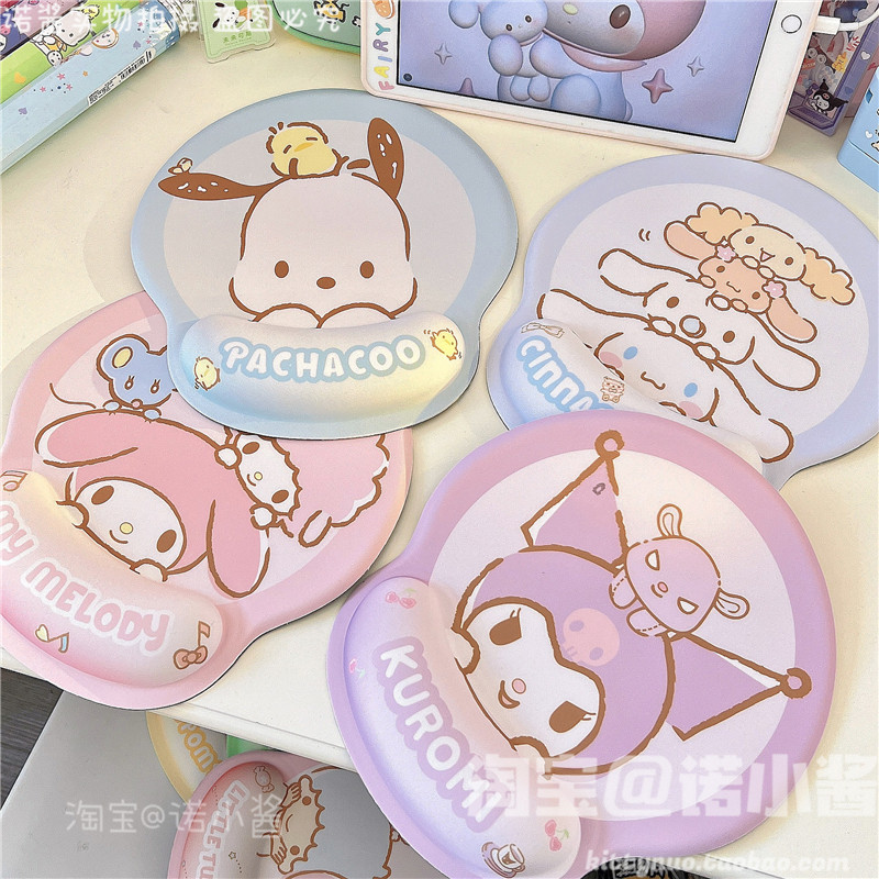 Коврик для мыши 卡通可爱硅胶加厚护腕鼠标垫库洛米大耳狗卡通游戏手枕软胶鼠标垫 OTHER