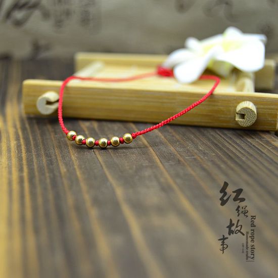 2019 mới gợi cảm chuyển nhượng 14K đính hạt bằng tay năm nay dây đỏ vòng chân nữ chân dây nam - Vòng chân vòng đeo chân nữ