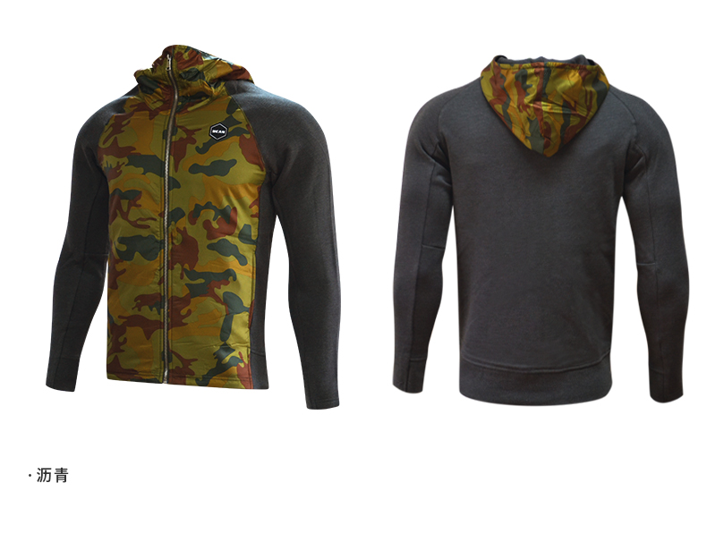 UCAN recoil nam hoodie thể thao quần áo cotton ấm áo sơ mi giản dị dây kéo khâu áo len W06213 áo phao đen