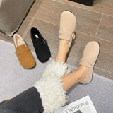 Birkenstocks plus, женская обувь на плюшевом меху, верхняя одежда, женские туфли-бобы, зима 2023, новые хлопковые туфли на плоской подошве, большие размеры от 41 до 43