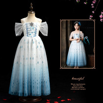 Frozen princess dress Aisha girl birthday dress long dress childrens June 1 performance dress Aisha long skirt