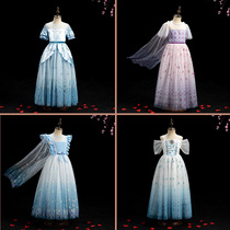 Aisha princess dress girls birthday dress long dress Anna children high-end foreign-class Cinderella gift box skirt spring and summer