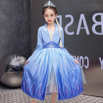 Frozen Aisha princess dress elsa childrens clothing long-sleeved spring and autumn new queen dress Aisha skirt