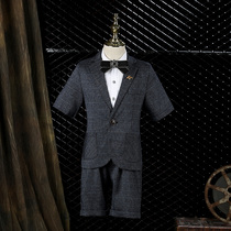 Childrens suit suit 2021 new short sleeve boy small suit flower girl dress Kid costume host summer