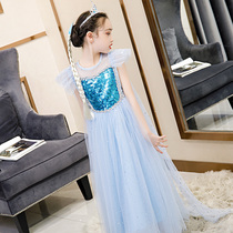 Girls Aisha Frozen Princess Dress Summer Aisha princess dress Long dress Puffy yarn Aisha skirt 2