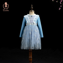 Girl Aisha Princess Dress Spring and Autumn Ice Queens foreign baby dress Children Aisha Frozen Skirt