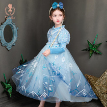 Aisha Princess Dress Girls Autumn New Sequins Frozen Childrens Long Dress Aisha Dress