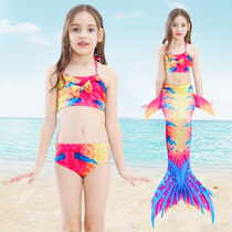 Childrens swimsuit costume mermaid tail set Girl real baby ins swimsuit girl swimming bikini