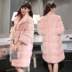 Áo khoác lông nhung nước giả da nữ dài 2018 mùa đông mới Hàn Quốc phiên bản cổ áo cổ lông lông thú nữ đặc biệt áo khoác mũ lông nữ Faux Fur