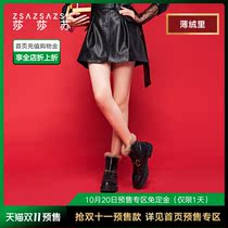 Sasa Su autumn fashion casual snow boots black thick-soled cotton shoes women plus velvet padded short boots to increase warmth
