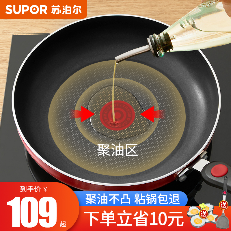 Suber pan non-stick pan home small omelette steak frying pan poly oil gas stove induction cooker universal