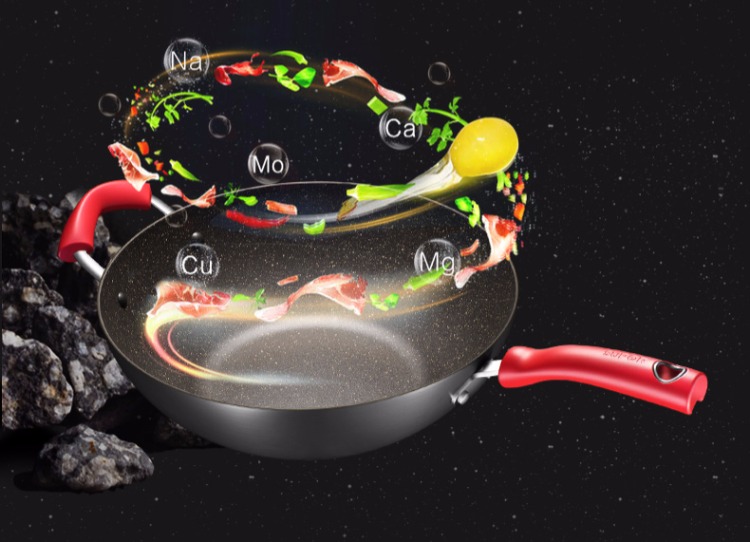 Supor wok Maifan lớp đá chống dính nồi hộ gia đình không khói chiên chảo cảm ứng nồi gas ứng dụng gas dụng cụ làm bếp