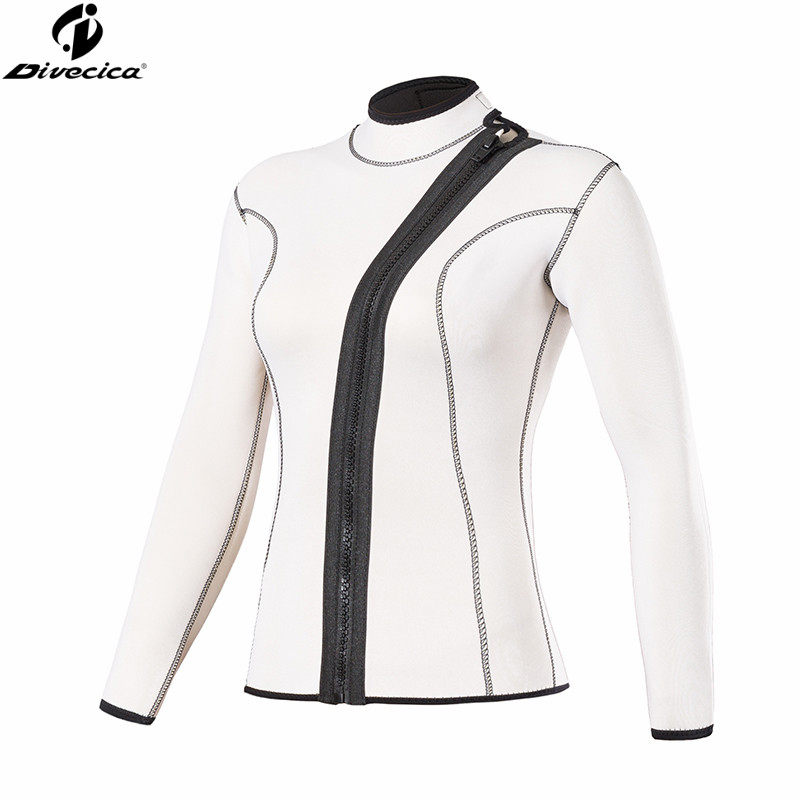 Divecica Korea 3mm white wetsuit tailor-made diving long sleeve top custom wetsuit