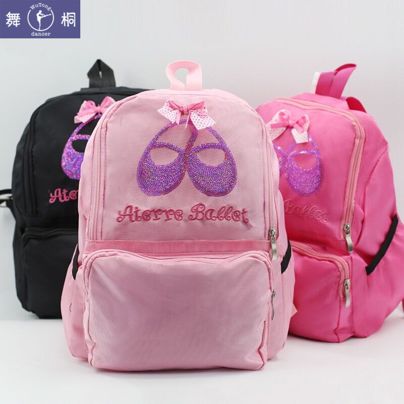 Children's dance bag women's backpack dance practice clothes storage bag dancing ballet bow embroidery backpack