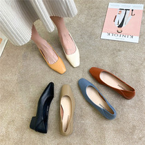 Single shoe woman 2022 Spring and autumn new Korean version womens shoes 100 hitch and flat bottom low heel grandma shoes Mary Jane Bean Bean Shoes