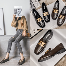 Big Code Women Shoes Lefoe Shoes Women 2022 Spring Autumn New 100 Hitch Lady Leather Shoes Flat Bottom Single Shoes Woman 4143