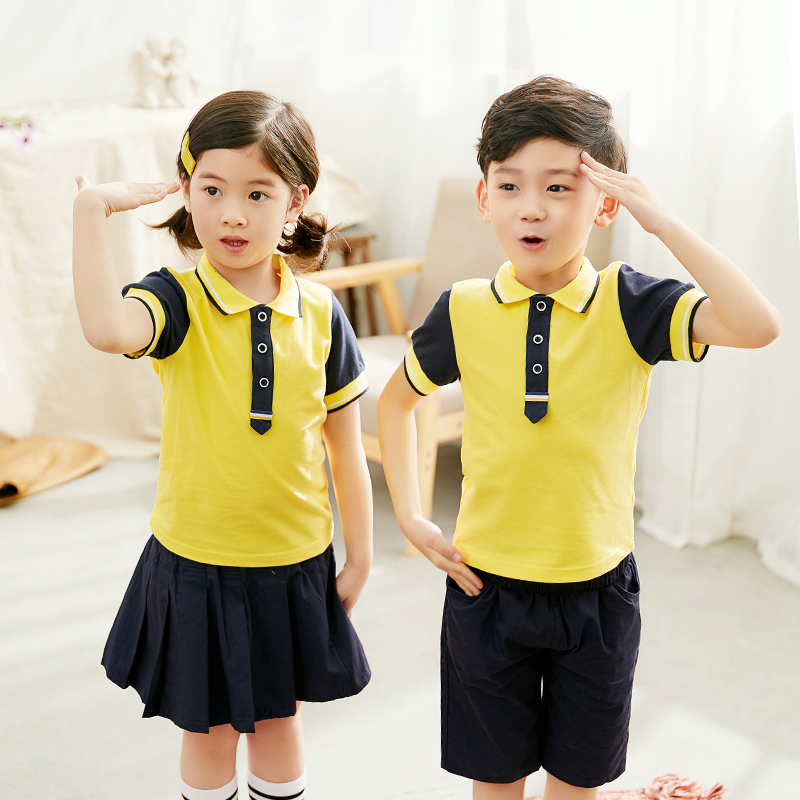 Kindergarten Garden Suit Summer Suits 2018 new Inn College Wind Short sleeves First grade Primary school uniforms Class uniforms