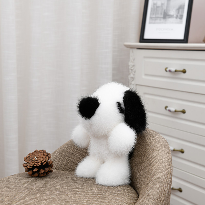 新品貂毛狗狗包挂件可爱汽车钥匙扣卡通生肖狗狗皮草挂饰女详情5