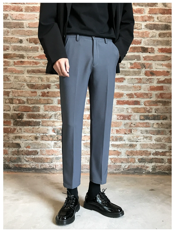 quần ống suông thẳng nam mùa hè quần mỏng phù hợp với quần ống rộng 9 điểm giản dị - Crop Jeans