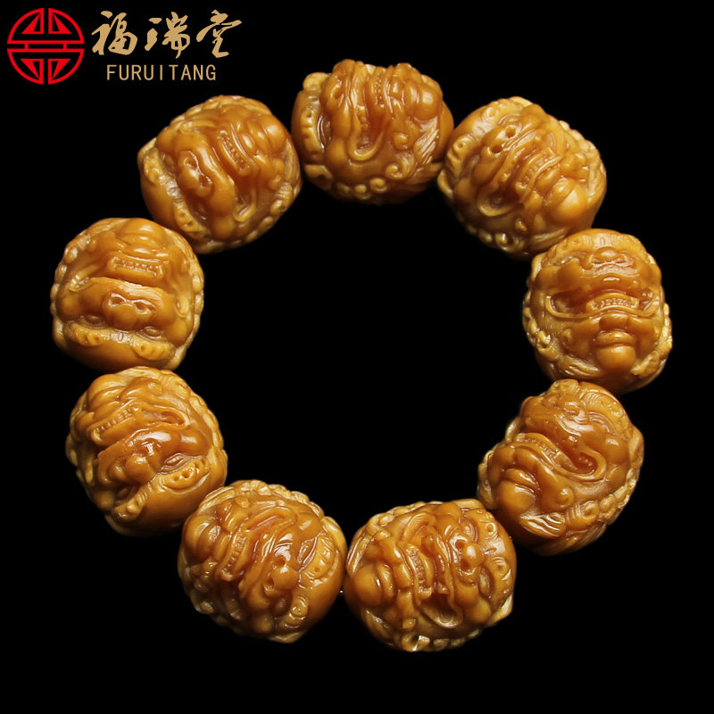 Natural weathered Bodhi Tigan original seed handmade engraving of leopard 20MM scattered beads accessories jade jade Beads Handmade beads Handmade Men