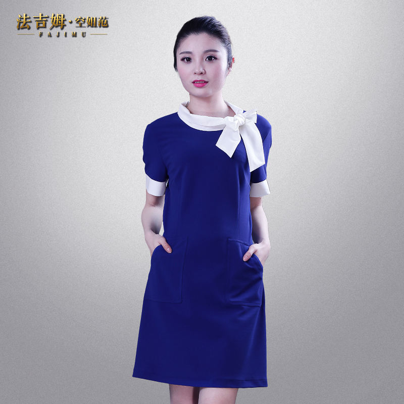 Fajim mùa hè ăn mặc Beauty Salon Workwear Stretch Slim ngắn tay áo làm đẹp bảo hộ lao động chuyên nghiệp