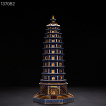 Ming Xuande Festival Blue Glaze Enamel Pagoda