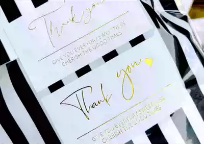 80 stickers hot stamping THANK YOU rectangular sealing stickers gift packaging decorative stickers THANK YOU stickers