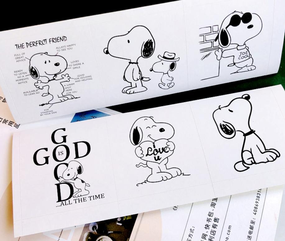 60 Snoopy Stickers Simple Snoopy Puppy Cartoon Sealing Stickers Gift Packaging Decorative Stickers