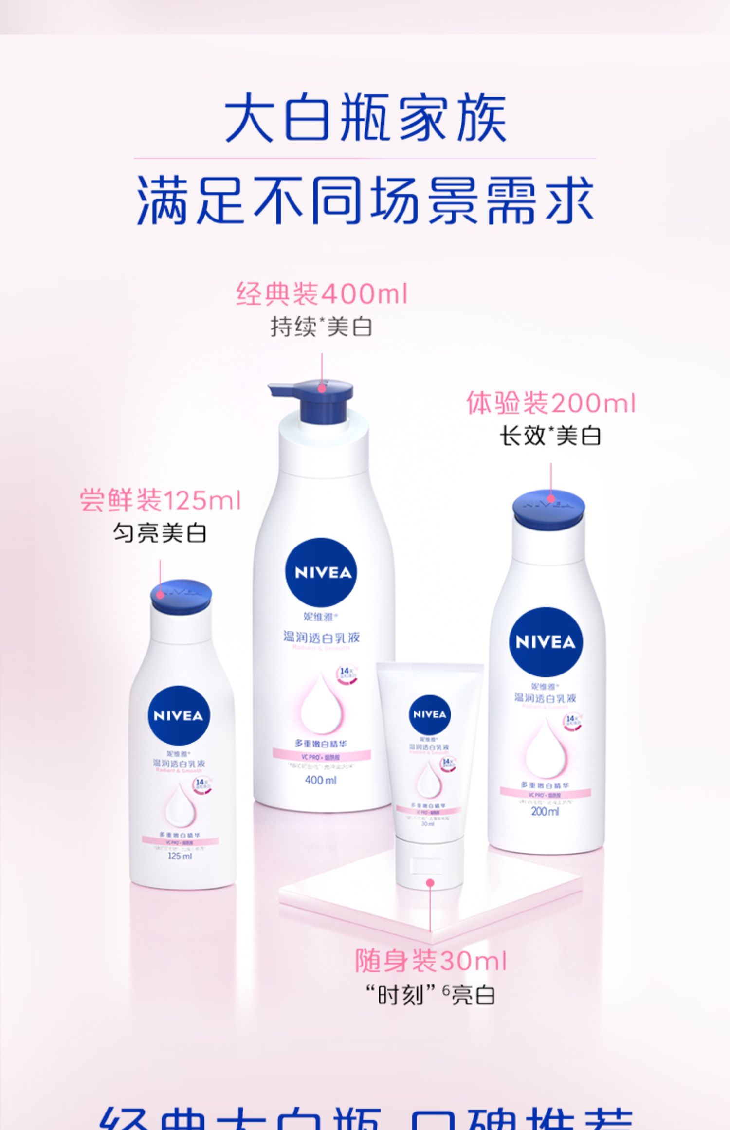 送身体乳30ml！妮维雅VC美白身体乳200ml