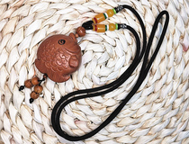 Rich fish peach wood fish necklace Pure hand carved peach wood necklace Wooden fish necklace Ethnic style sweater chain