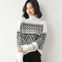 Turtleneck sweater womens 2020 new loose outside wear medium-long lazy wind womens winter thickened knitted base shirt