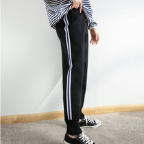 womens knitwear high waist stretch thick warm bottoming pencil pants loose casual sports pants ninth small size
