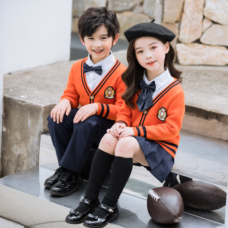 Kindergarten Garden Clothing Spring Autumn Clothing Elementary School Children's School Uniforms Great Chorus Costume Recitation Class Yinglun Wind Children acting out of service