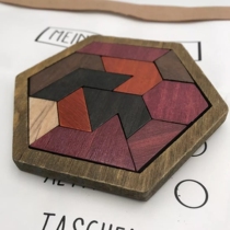 British single solid wood intellectual puzzle puzzle childrens educational brain-moving leisure toy tangram