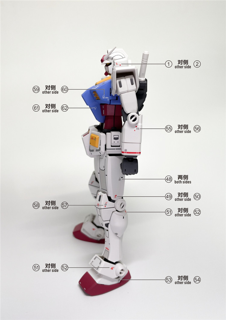 Коллекционные стикеры 【evo】hg 1:144 rx-78-2 元祖高达/头号玩家(超越全球).萤光水贴